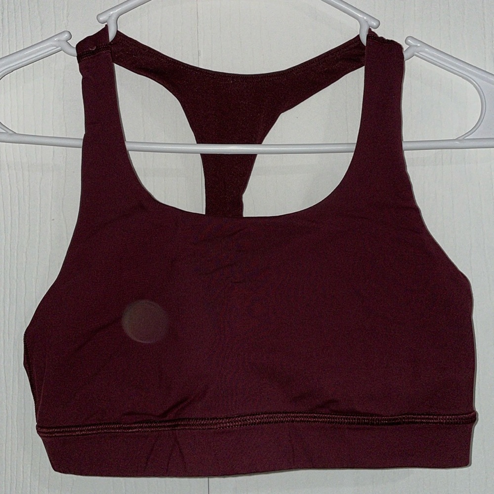 Burgundy Lululemon Sports Bra Size 4